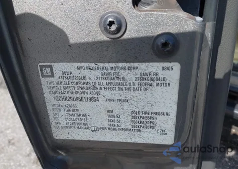 2006 Chevrolet Silverado 2500Hd Lt1 z USA, uszkodzony, nr VIN 1GCHK29U96E119854